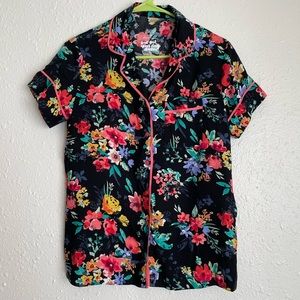 Floral Pajama Set, Shirt and Drawstring Pants with Pockets